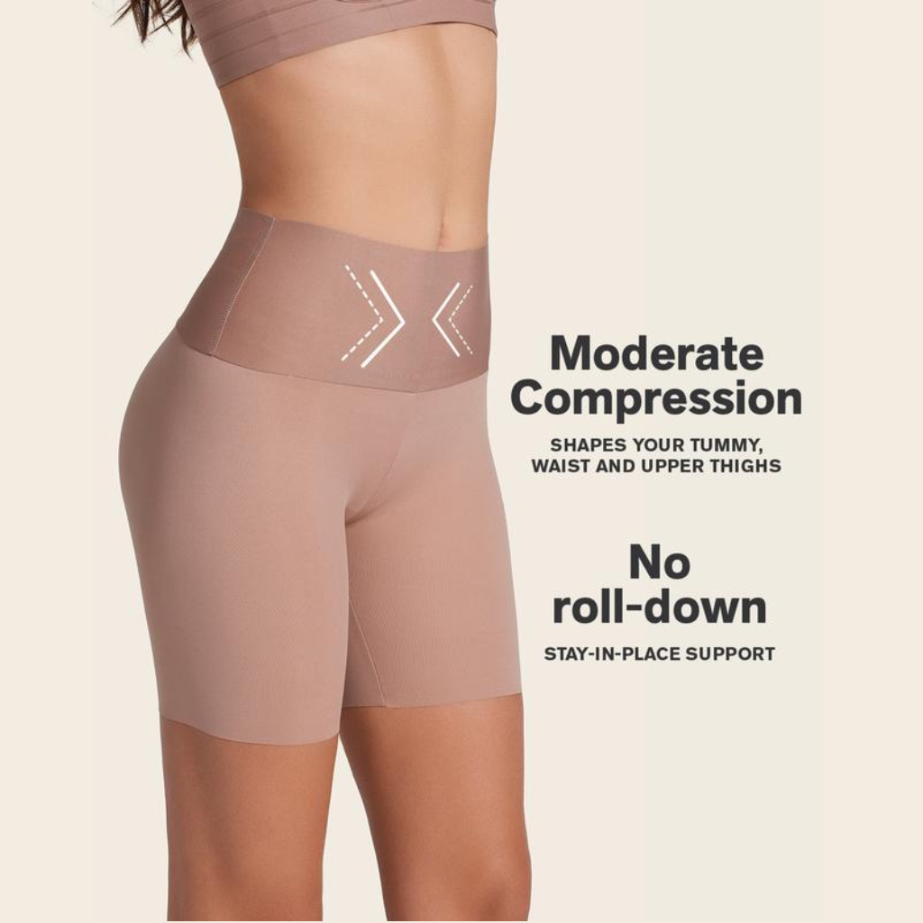 Stay-In-Place Seamless Shaper Short