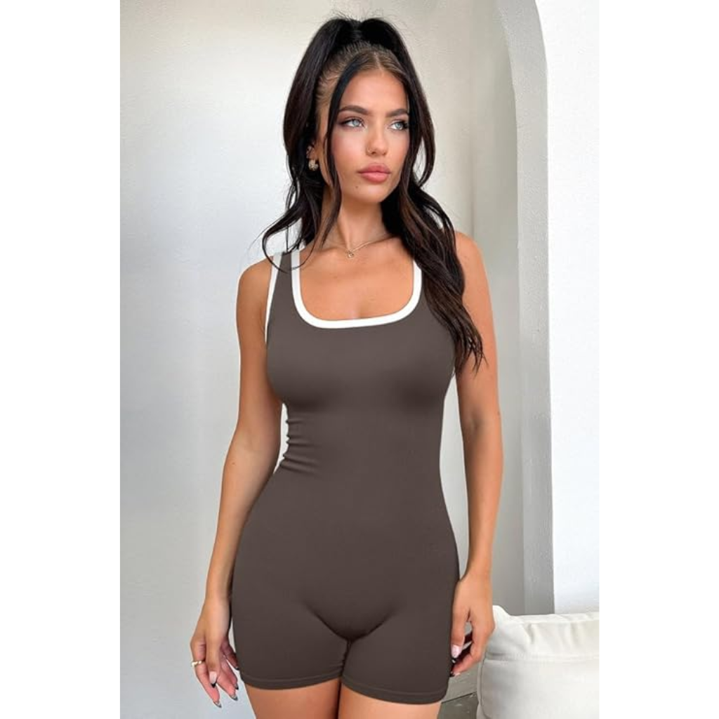Square Neck Tank Romper