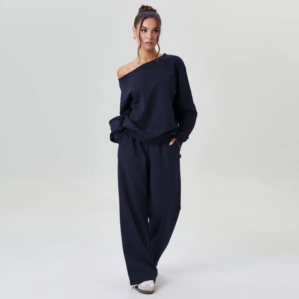 Cozy Off-Shoulder Two-Piece Set