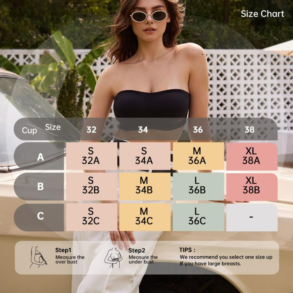 Strapless Push‑Up Bandeau Bra
