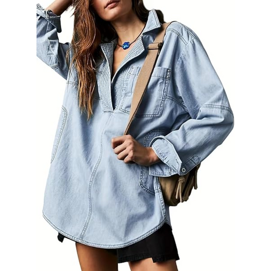 Denim Pullover Jacket