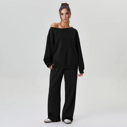 Cozy Off-Shoulder Two-Piece Set