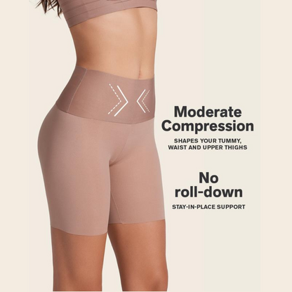 Stay-In-Place Seamless Shaper Short