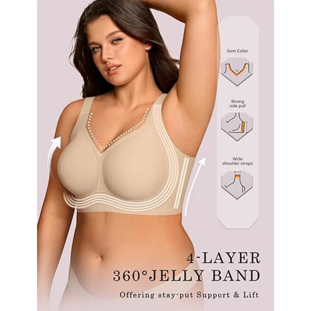 Full Coverage Wireless Push Up Jelly Bra