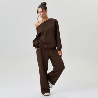 Cozy Off-Shoulder Two-Piece Set