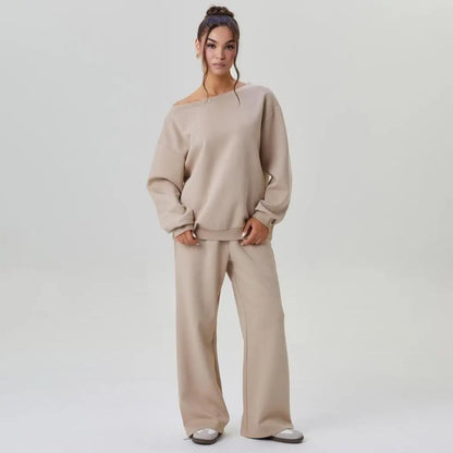 Cozy Off-Shoulder Two-Piece Set