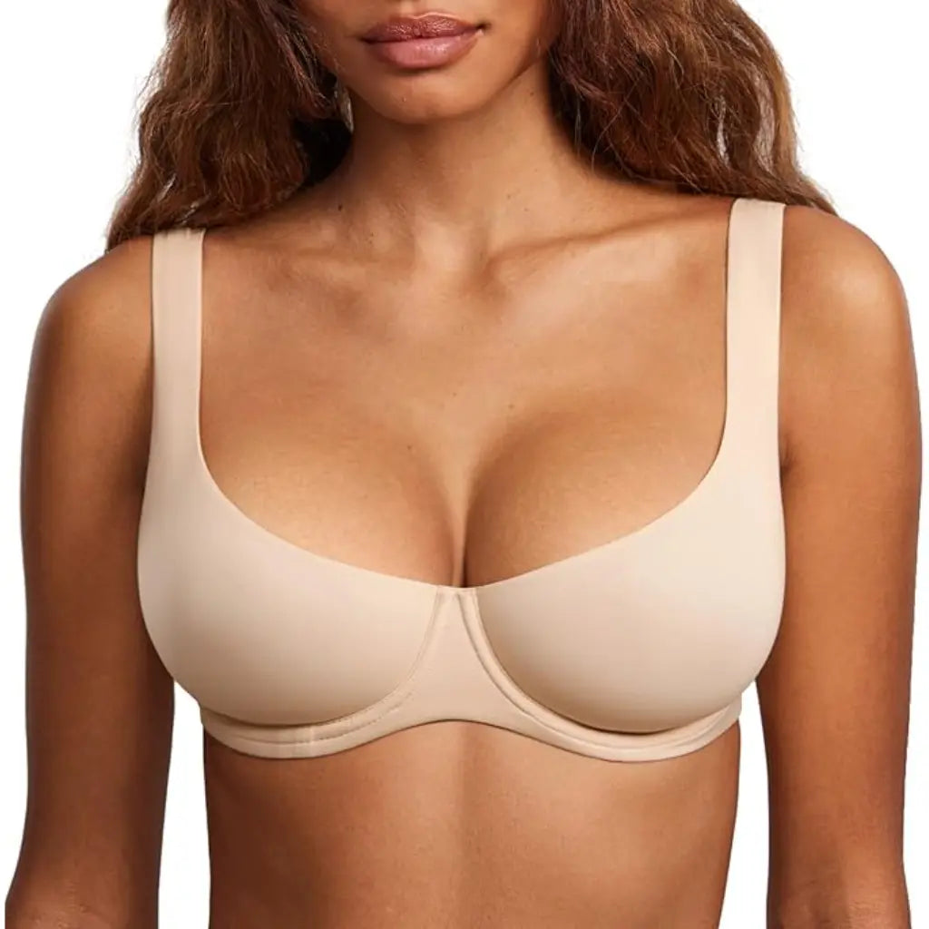 Unlined Balconette Bra – Supportive Scoop Neck